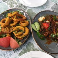 Onion Bhaji and Mushroom Chili   at Goa Restaurant in Weilheim