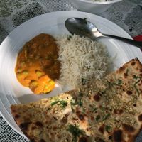 Served with Rice. Roti w/ Garlic -   at Goa Restaurant in Weilheim