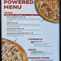 They have a nice plant-based menu prominently displayed    at Toppers Pizza in Indianapolis