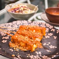 Tofu satay at Golden State Vegan Sushi in Bangkok