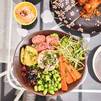 California Poke Bowls with vegan tuna at Golden State Vegan Sushi in Bangkok