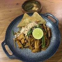 Spaghetti pad Thai   at Golden State Vegan Sushi in Bangkok