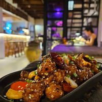 Yuzu cashew chicken   at Golden State Vegan Sushi in Bangkok