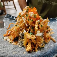 Volcano stacked sushi at Golden State Vegan Sushi in Bangkok