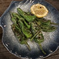 Roasted Shishito peppers   at Golden State Vegan Sushi in Bangkok