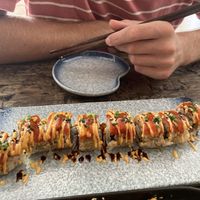 Red dragon sushi which was the best one we oedered.   at Golden State Vegan Sushi in Bangkok