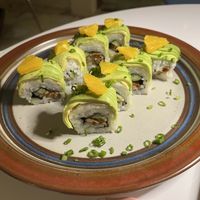 Sushi roll with mango  at Golden State Vegan Sushi in Bangkok