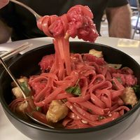 Tom Yum fettuccine   at Golden State Vegan Sushi in Bangkok