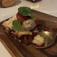 Cherry pie and ice creamm  at Golden State Vegan Sushi in Bangkok