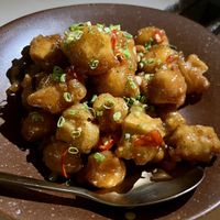 Spicy Szechuan tofu   at Golden State Vegan Sushi in Bangkok