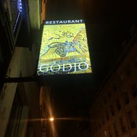 Outside sign   at Godjo in Paris
