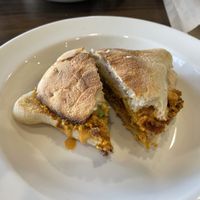 Animal style breakfast sandwich  at Source Coffeehouse in Bridgeport