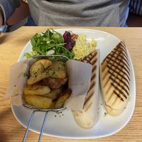Panini with salad and chips #Veganuary at Vegan Earth in Ayr