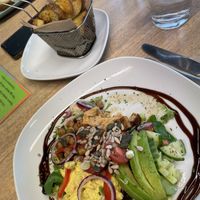 Bhudda bowl and friess  at Vegan Earth in Ayr