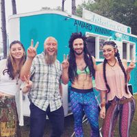 Left to right: Katie Authentique Cafe team member, amazing customer, amazing customer too, and Owner Ambery Edge at Farmer's Market Event at Authentique Cafe in Fayetteville