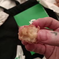 Chilli cheese nugget halved at Oowee Vegan in South West London