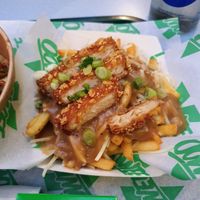 Chicken on fries at Oowee Vegan in South West London