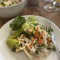 Three people split a small broken noodle salad for a starter and it was delicious.   at Carmo in New Orleans