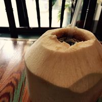 Fresh coconut water at Carmo in New Orleans
