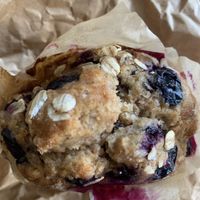Blueberry muffin (got a bit squashed in my bag!)  at New Dawn Vegan Coffee Shop in Borrowdale