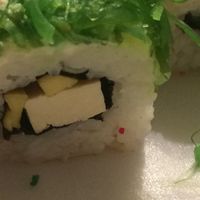 Caviar on vegan roll at Origami Sushi in Tula