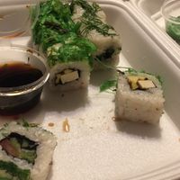Caviar on vegan roll at Origami Sushi in Tula