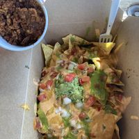 Full Nachos w walnut chorizo on side at Pomegranate Cafe in Phoenix