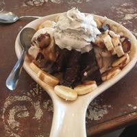 Banana Split (Summer 2016 menu). Warning: the brownies contain nuts at Pomegranate Cafe in Phoenix
