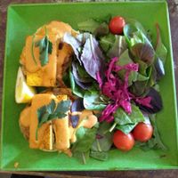 Cream cake benedict at Pomegranate Cafe in Phoenix