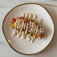 Bread, mashed peas, grilled veggies, tahini at Birdie & Co - Mittelstraße in Dusseldorf