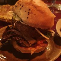 Tikka tofu burger at Nelsons Wine Bar in Hebden Bridge