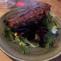 Beetroot bhaji   at Nelsons Wine Bar in Hebden Bridge