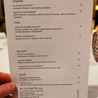 Menu page at Roselily at Roselily in South Bend