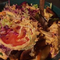 Kepab fries with special sauce in rebox at Rebels in Bamberg