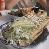 Chopeadotas and the cauliflower wings in the background. at Corazon Contento PDC in Playa Del Carmen