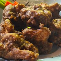 Vegan Wings de coliflor con salsa BBQ at Corazon Contento PDC in Playa Del Carmen