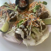 Cauliflower tempura tacos  at Corazon Contento PDC in Playa Del Carmen