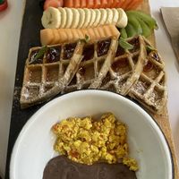 Vegan breakfast plate  at Corazon Contento PDC in Playa Del Carmen