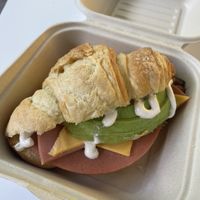 Ham and cheese croissant  at Corazon Contento PDC in Playa Del Carmen