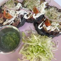 Sopes with mushrooms  at Corazon Contento PDC in Playa Del Carmen