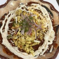 Chilaquiles rellenos   at Corazon Contento PDC in Playa Del Carmen