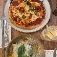 ravioli and gluten free no pepperoni pizza   at Vegitalian - Schoutenstraat in Utrecht