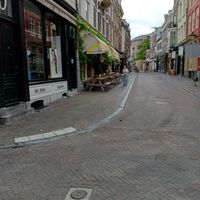 Outside the cafe at Vegitalian - Schoutenstraat in Utrecht