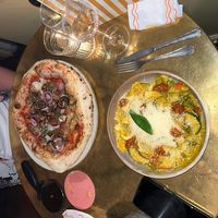 Vegan puttanesca pizza and Nduja and aubergine ravioli   at Vegitalian - Schoutenstraat in Utrecht