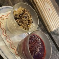 Vegan Pistachio Tiramisu 9,50€
Dark Chocolate Mousse 8,50€  at Vegitalian - Schoutenstraat in Utrecht