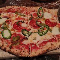 No-pepperoni pizza with soft jalapeños. at Vegitalian - Schoutenstraat in Utrecht