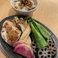 Grilled vegetables with rice  at OyOy in Kyoto