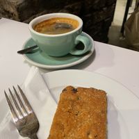 Happy place. Long black, vegan / gluten free blondie   at Wired Co in North West London