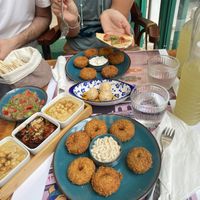 Falafel plate with tahini sauce  at Tastes of Damascus in Athens