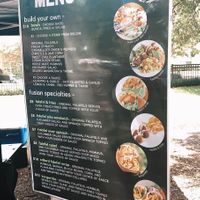 menu from lake eola farmers market booth  at Korgette in Orlando
